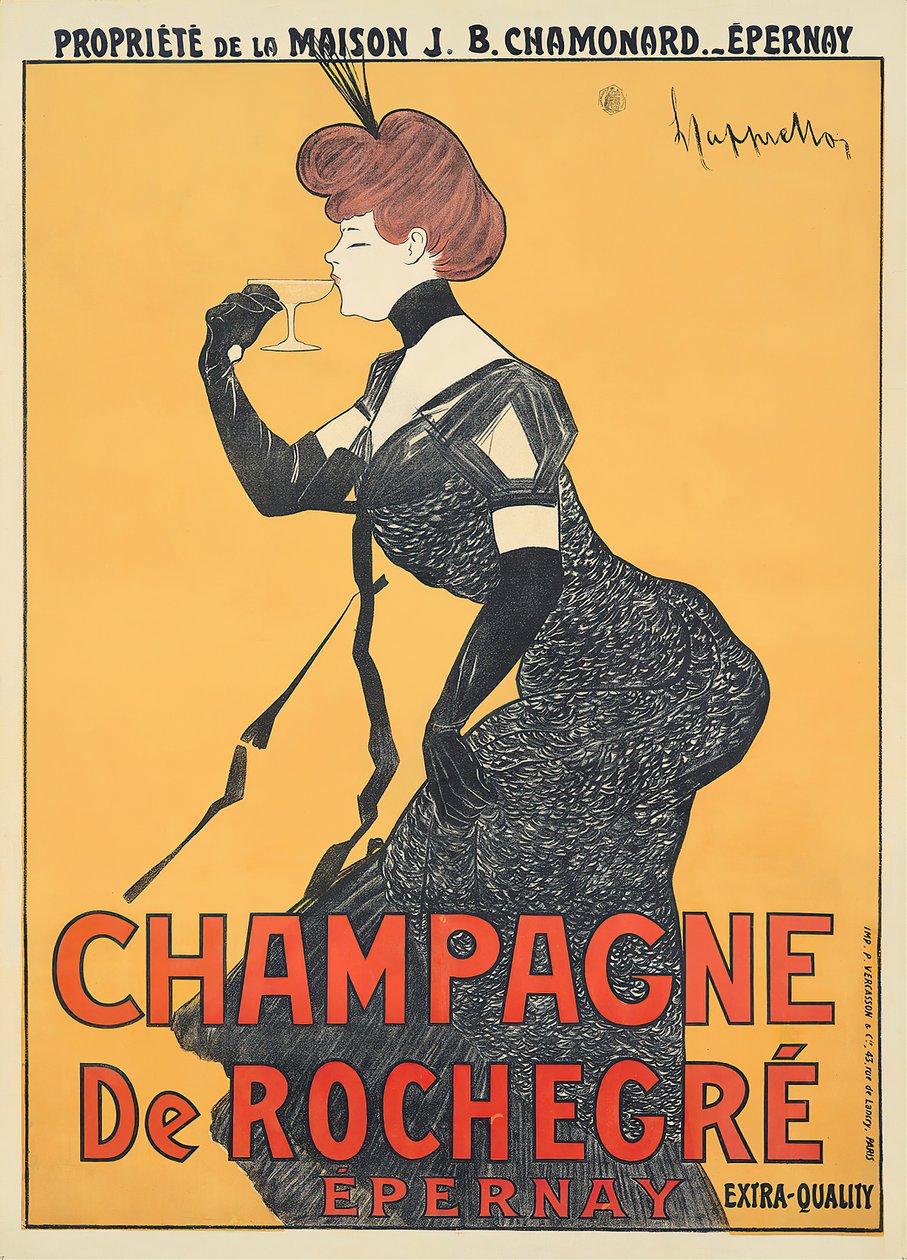 Champagne De Rochegré, 1900-tal. av Leonetto Cappiello