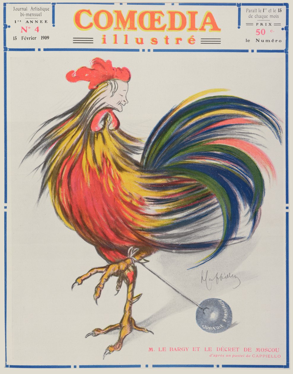 Omslag till Comoedia Illustre, 15 februari 1909 av Leonetto Cappiello