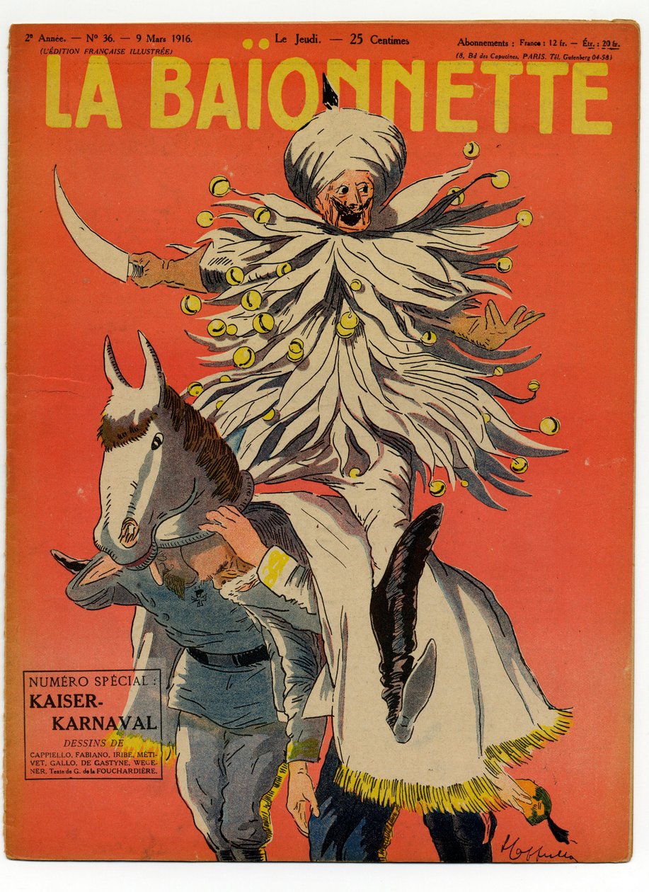 Omslaget till "La Baionnette", satiriska färger av Leonetto Cappiello
