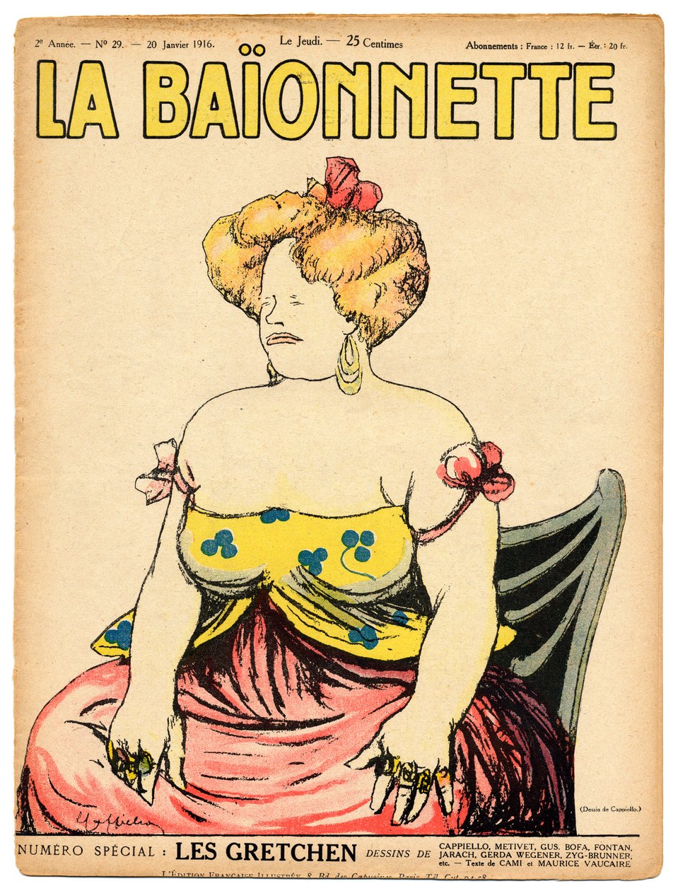 Omslag till "" La Baionnette", Satirical in Colors av Leonetto Cappiello
