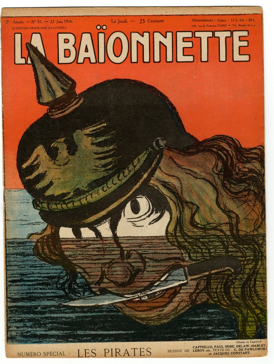 Omslaget till "La Baionnette", satiriska färger av Leonetto Cappiello