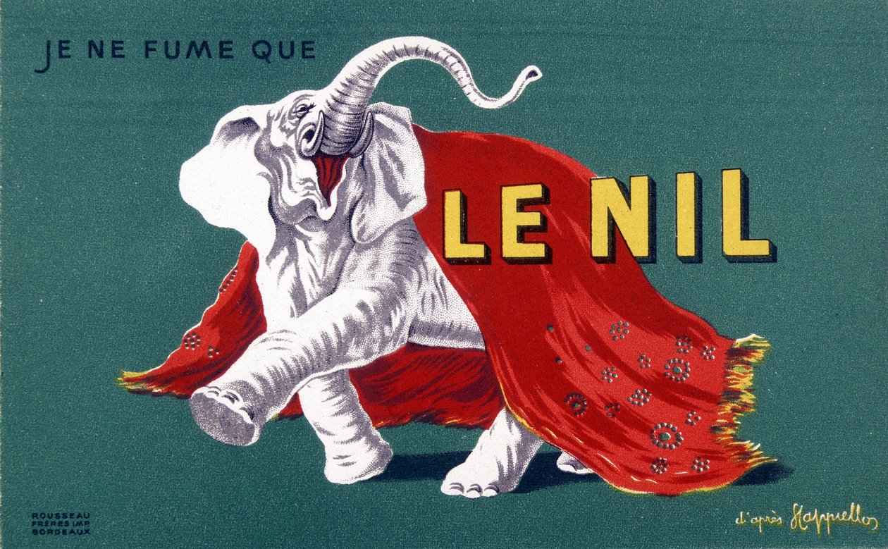 Jag röker bara Nilen. Cigarettreklamaffisch ""Nilen"" av Leonetto Cappiello (1875-1942). sd. 1900-talet av Leonetto Cappiello