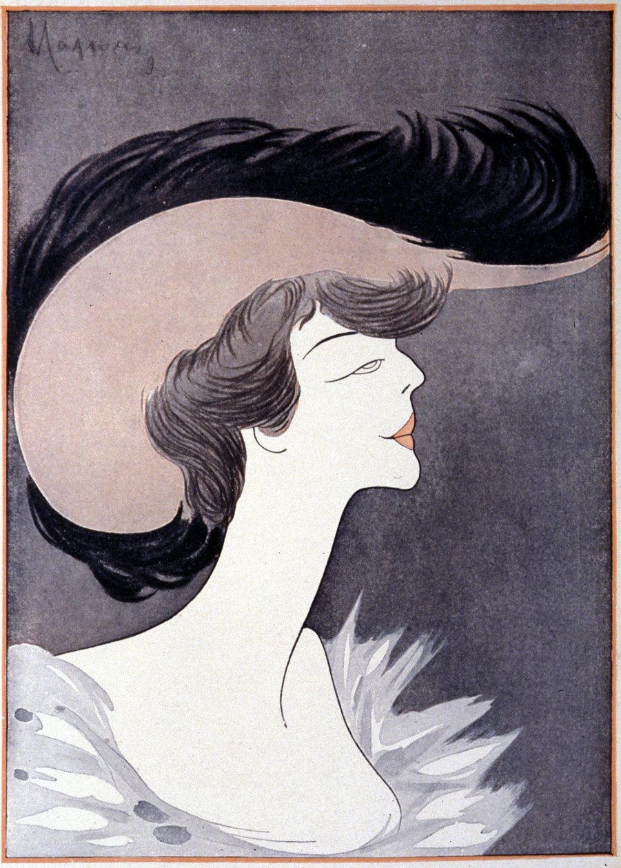 Porträtt av Mrs Longworth (Alice Roosevelt Longworth) (1884 - 1980), dotter till Theodore Roosevelt. Tecknad av Leonetto Cappiello. av Leonetto Cappiello