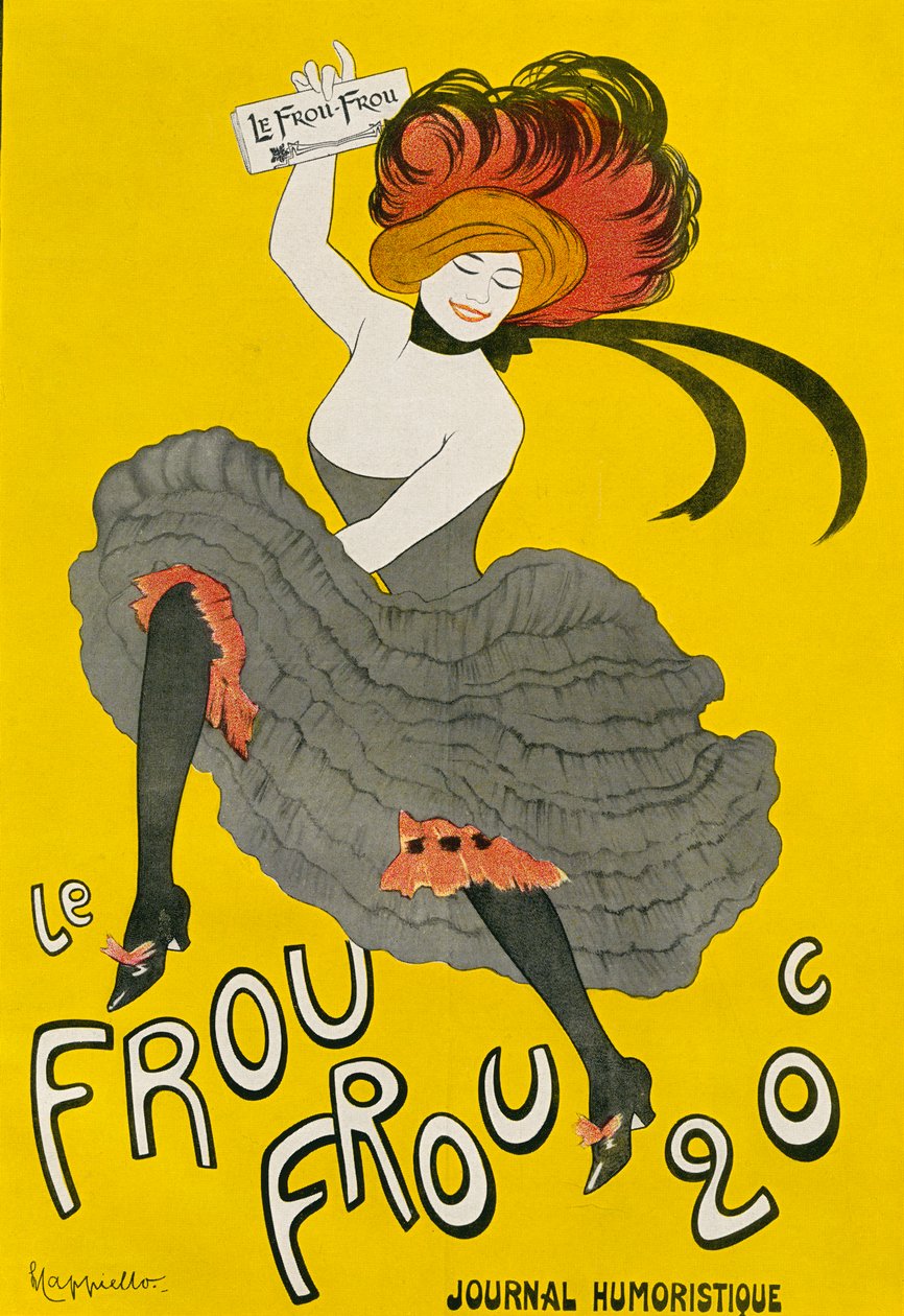 Affisch för den humoristiska tidningen "Le Frou Frou", efter Leonetto Capiello. Från illustrerad moralhistoria från medeltiden till nutid av Eduard Fuchs, publicerad 1909. av Leonetto Cappiello