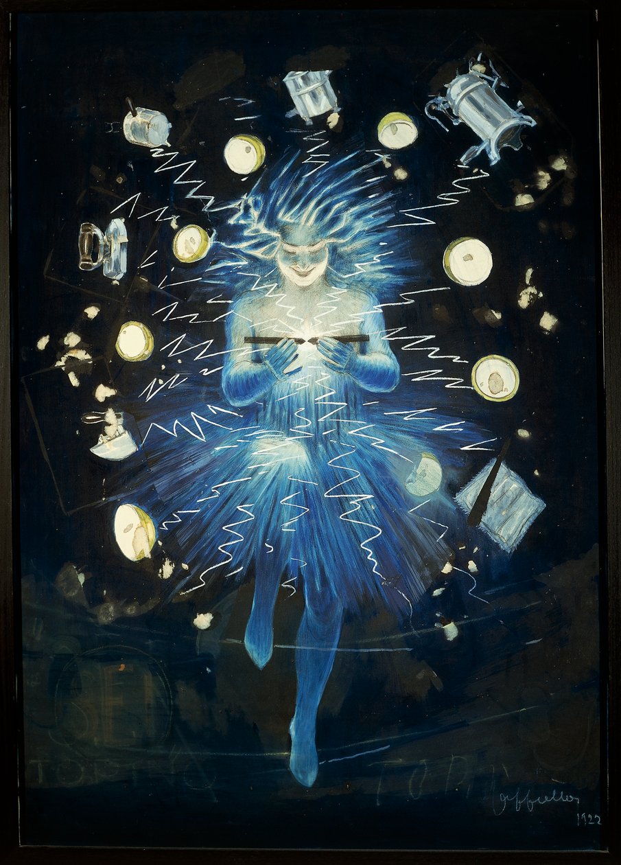Skiss av reklam för elektrisk apparat, av Leonetto Cappiello, pastellritning av Leonetto Cappiello