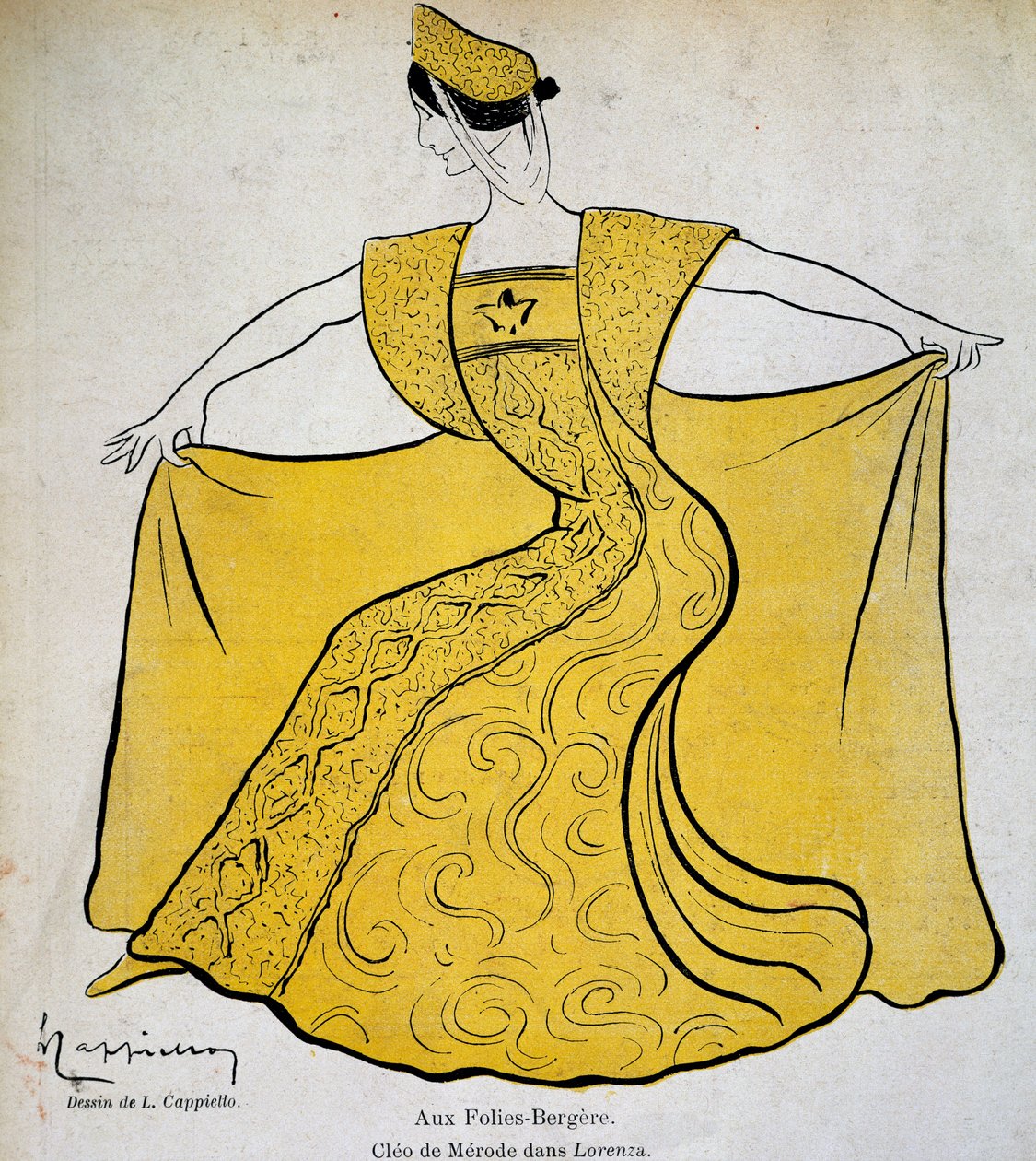 Dansaren Cleo i balettpantomimen Lorenza på Folies Bergere av Leonetto Cappiello