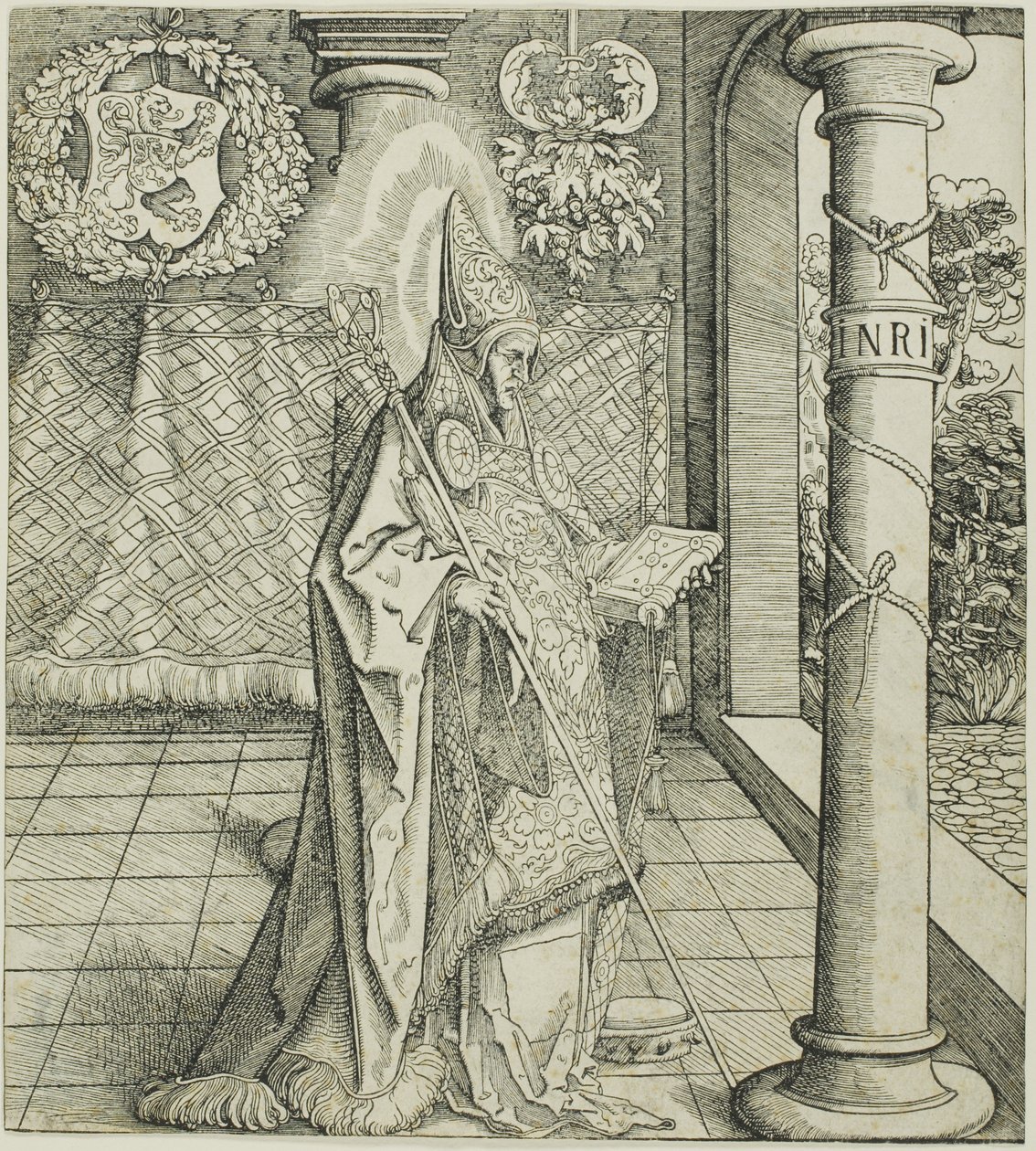 Saint Emesbertus, från Saints Connected with House of Habsburg av Leonhard Beck