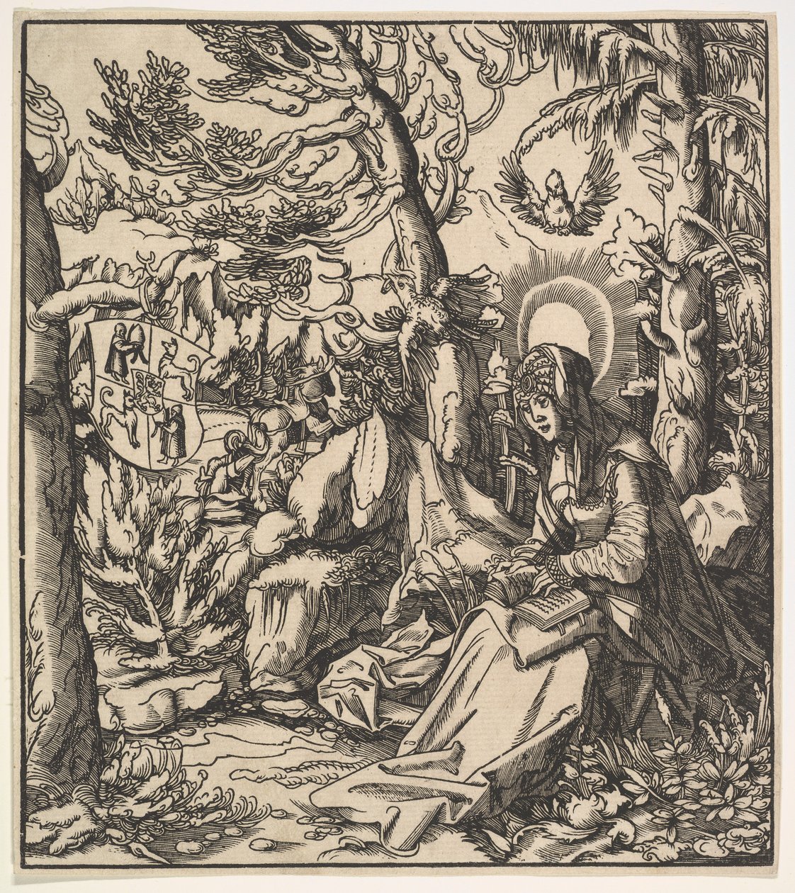 Saint Ita av Toggenburg, från Habsburgs heliga, 1516-18. av Leonhard Beck