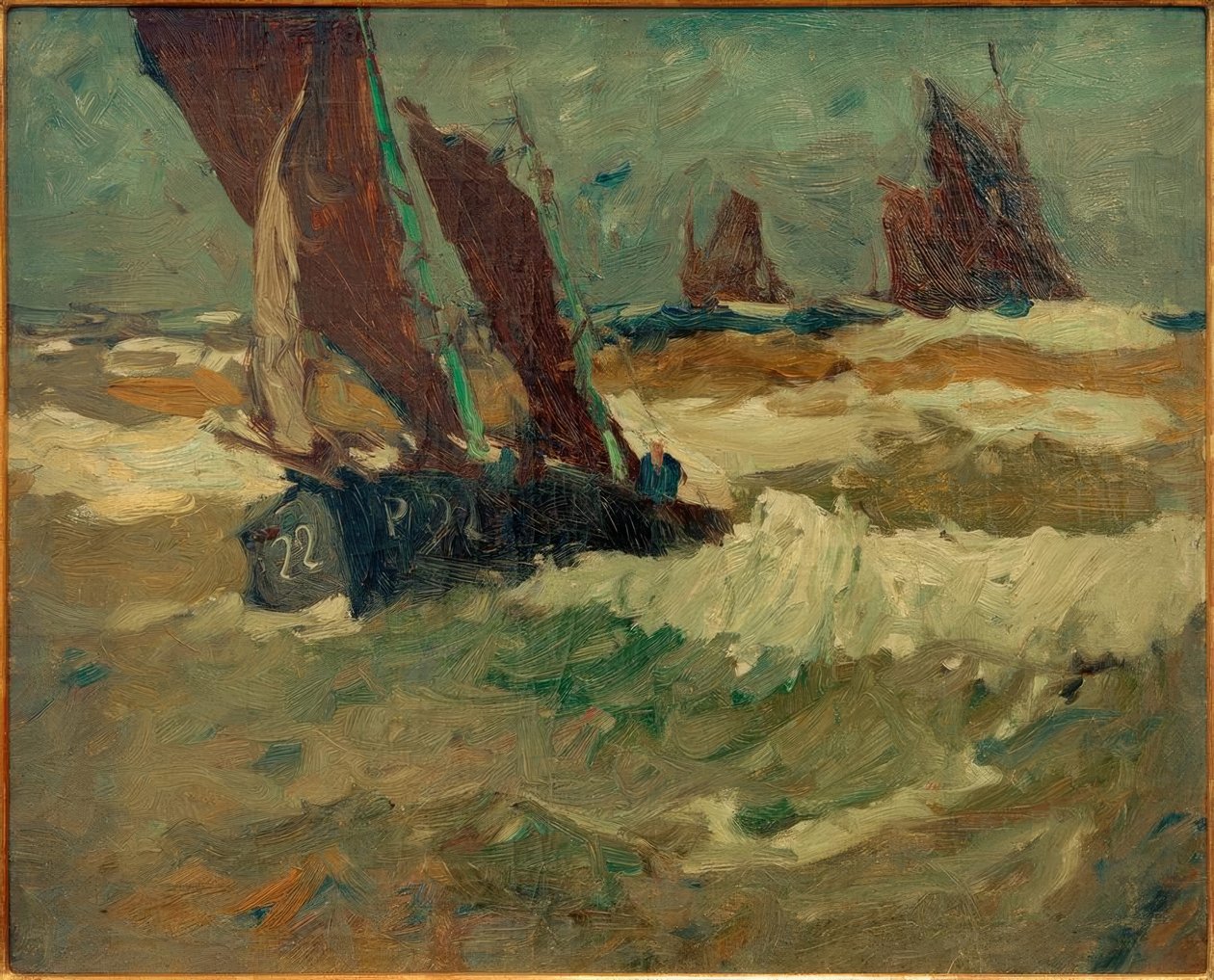 Ewer P 22 på Elbe av Leonhard Sandrock