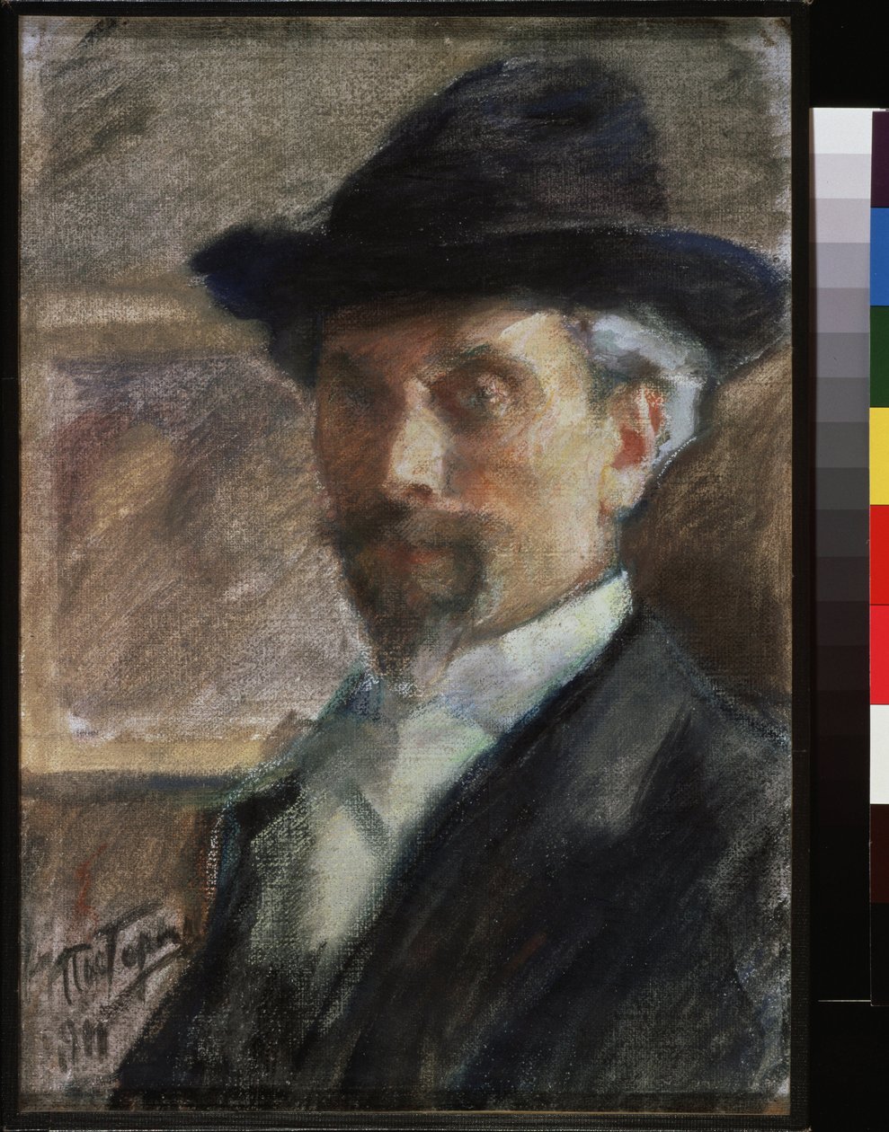 Självporträtt. Verk av Leonid Osipovich Pasternak (1862-1945), pastell på papper av Leonid Osipovic Pasternak