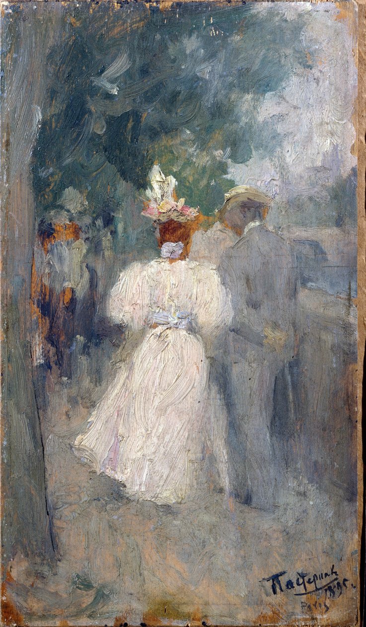 Parisiska boulevarden. Målning av Leonid Osipovich Pasternak (1862-1945) av Leonid Osipovic Pasternak