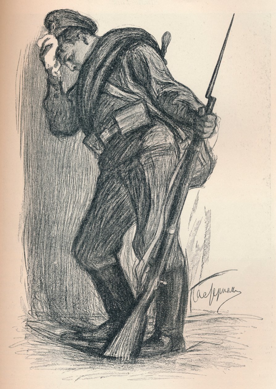 Ritning för en krigsfond affisch, c1914 av Leonid Osipovic Pasternak