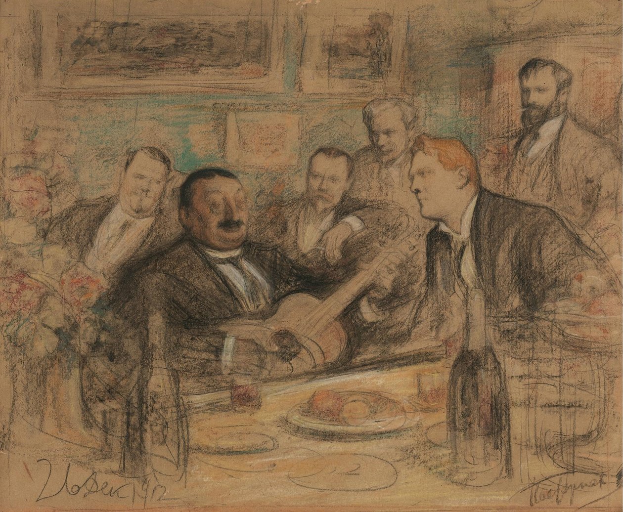 Konstantin Korovins namnsdagsfest, 1912 av Leonid Osipovic Pasternak