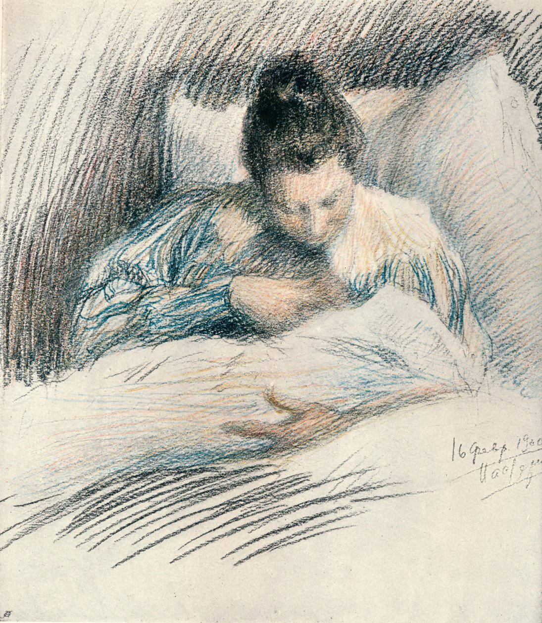 Mor och barn, 1900, 1906 av Leonid Osipovic Pasternak