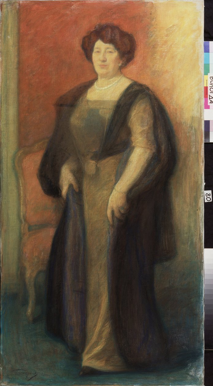 Porträtt av Anna Vysotskaya (?). Verk av Leonid Osipovich Pasternak (1862-1945), pastell på kartong av Leonid Osipovic Pasternak