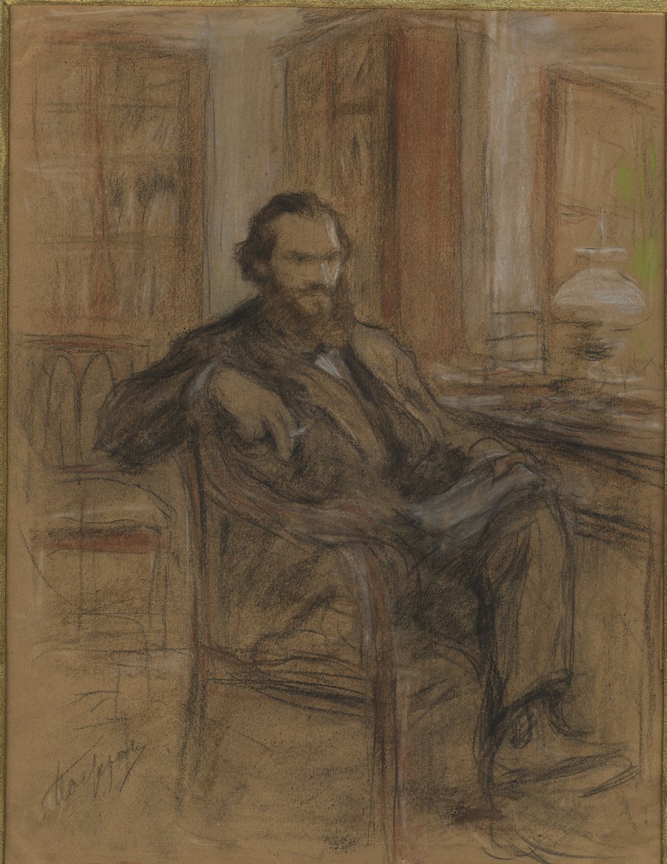 Leo Tolstoj under arbetet med romanen Krig och fred, 1893-1903. av Leonid Osipovich Pasternak