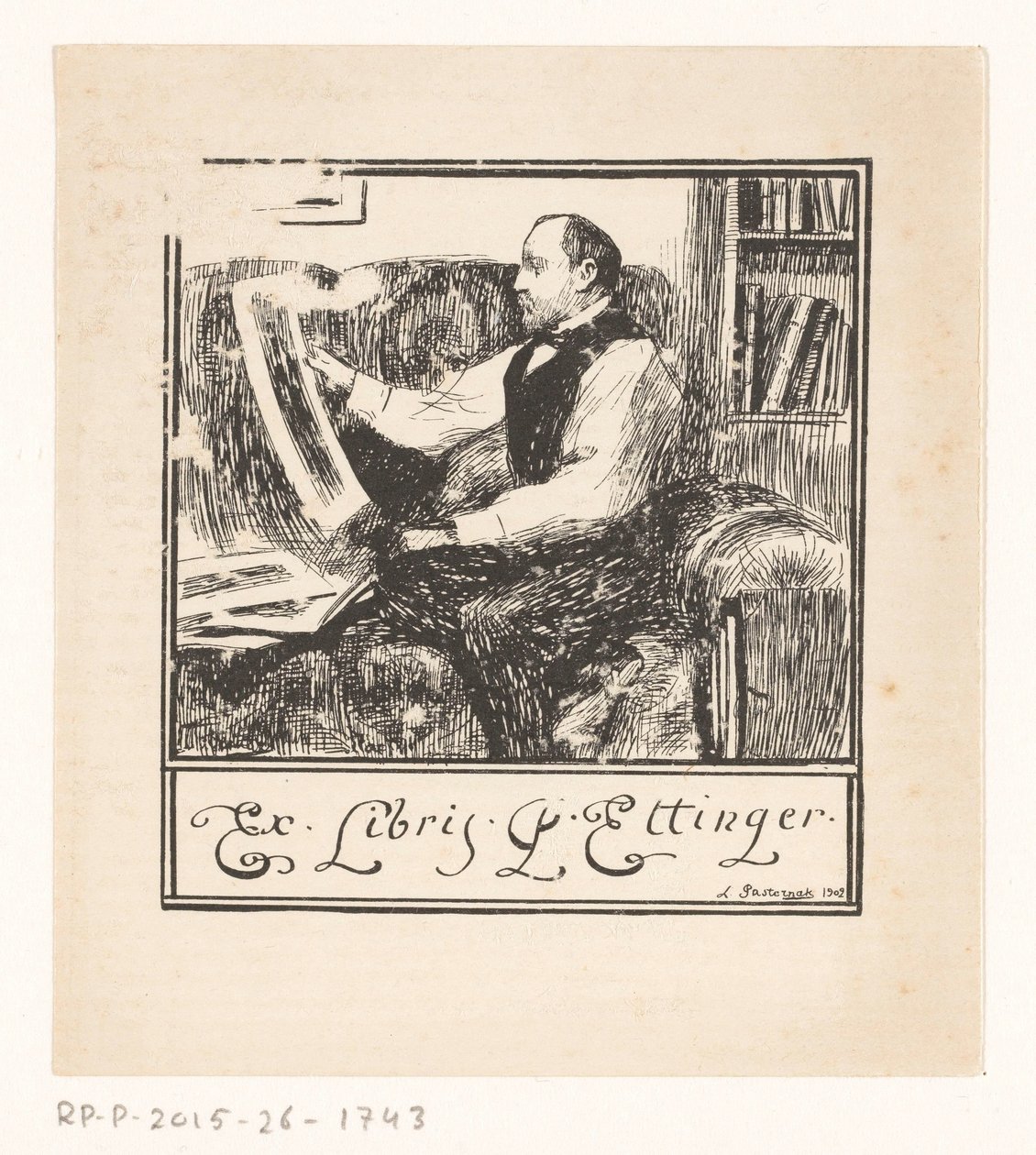Ex libris av Pawel Ettinger av Leonid Osipovisch Pasternak