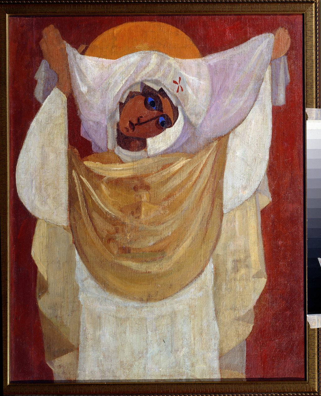 ""The Virgin of Help"" Målning av Leonid Terentievich Chupyatov (1890-1941) 1920-1930 Privat samling av Leonid Terentlevich Chupyatov