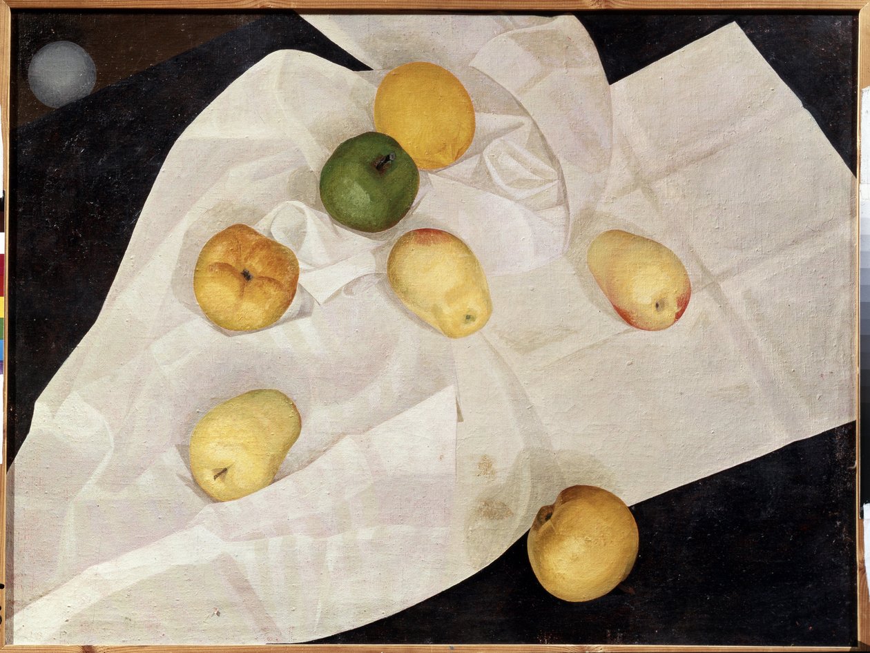 ""Stilleben med äpplen och citroner"" (Stilleben med äpplen och citroner) Målning av Leonid Terentevich Chupyatov (1890-1942) 1923 Statens ryska museum Sankt Petersburg av Leonid Terentlevich Chupyatov