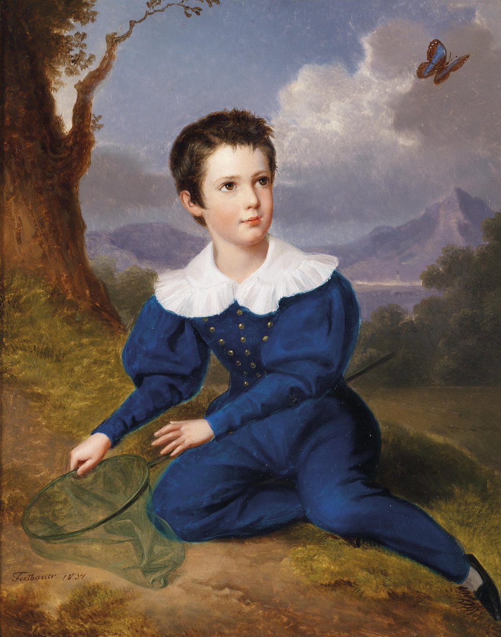 Portrait Maximilians Freiherr von Hammer-Purgstall (laut rückseitiger Beschriftung), signiert und datiert Fertbauer 1834 av Leopold Fertbauer