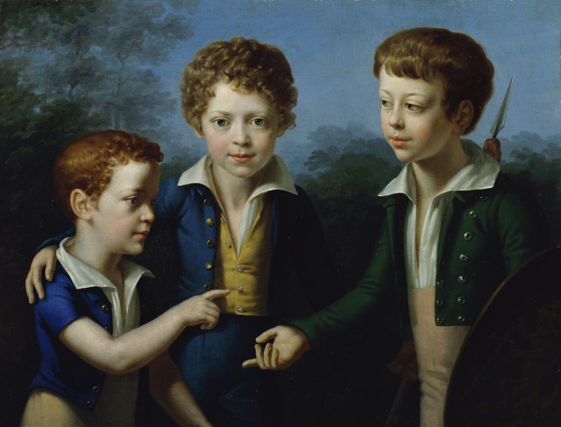  Albert, Moritz und Leopold von NeuwallnEnglish: Albert, Moritz and Leopold von Neuwalln  av Leopold Kupelwieser