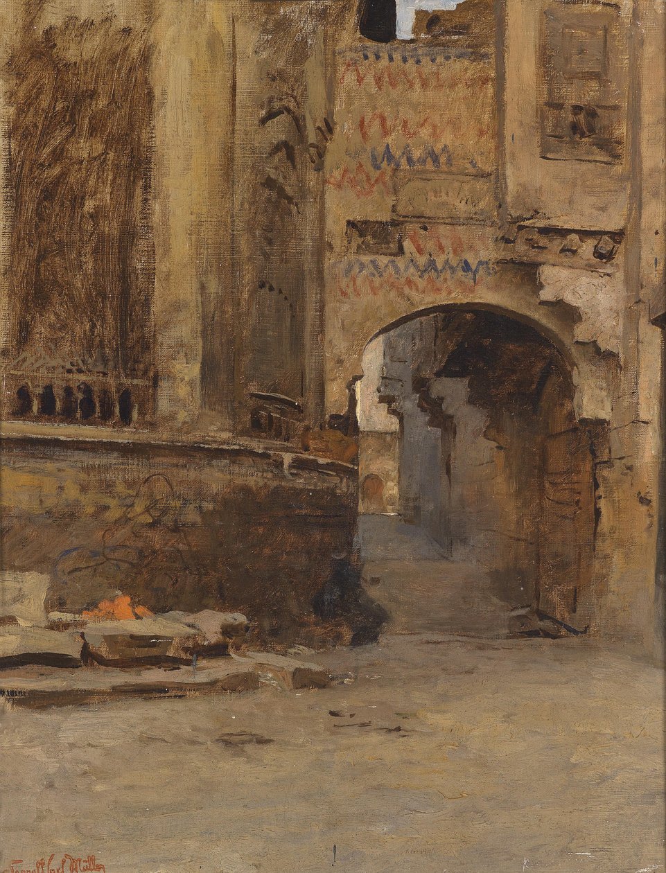 Torbogen in Kairo, Straße Alfat-el-Hammam av Leopold Muller