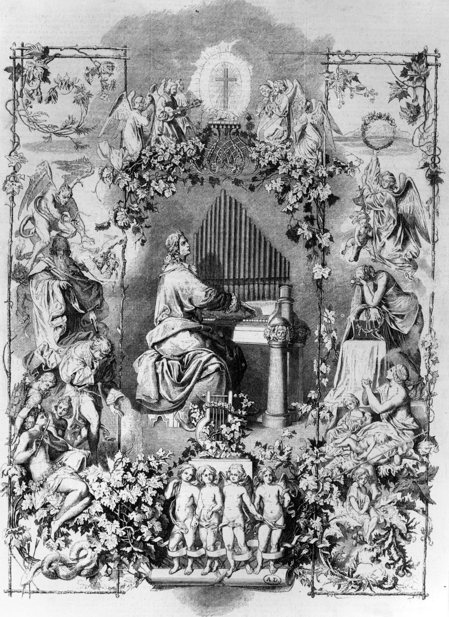 Mozarts apoteos, graverad av Carl Joseph Geiger, 1857 av Leopold Schmidt