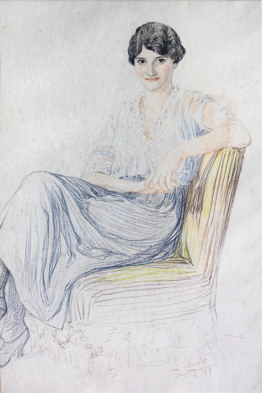 Porträtt av Lise Bonnefon av Leopold (1872-1947) Lelee