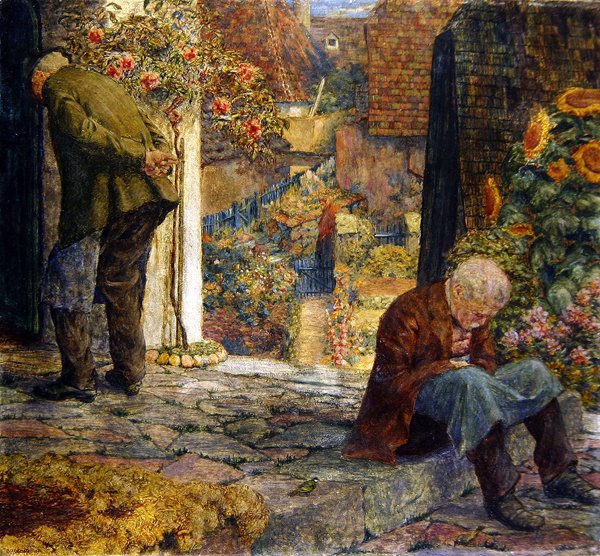 The Poor House i Melk (olja, tempera och penna ombord) av Leopold Blauensteiner