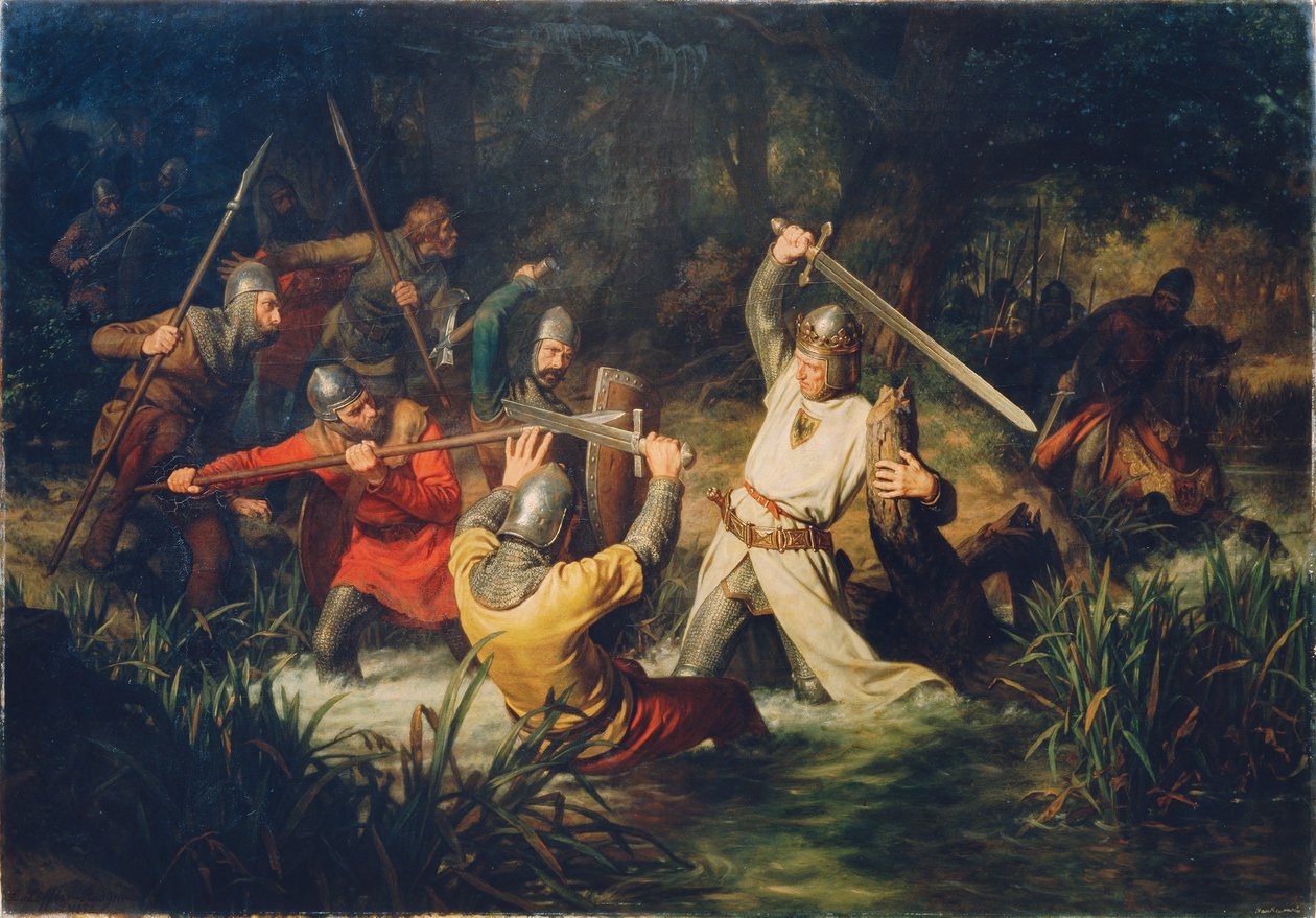Rudolf av Habsburg i livsfara, 1872. av Leopold Edler von Löffler Radymno