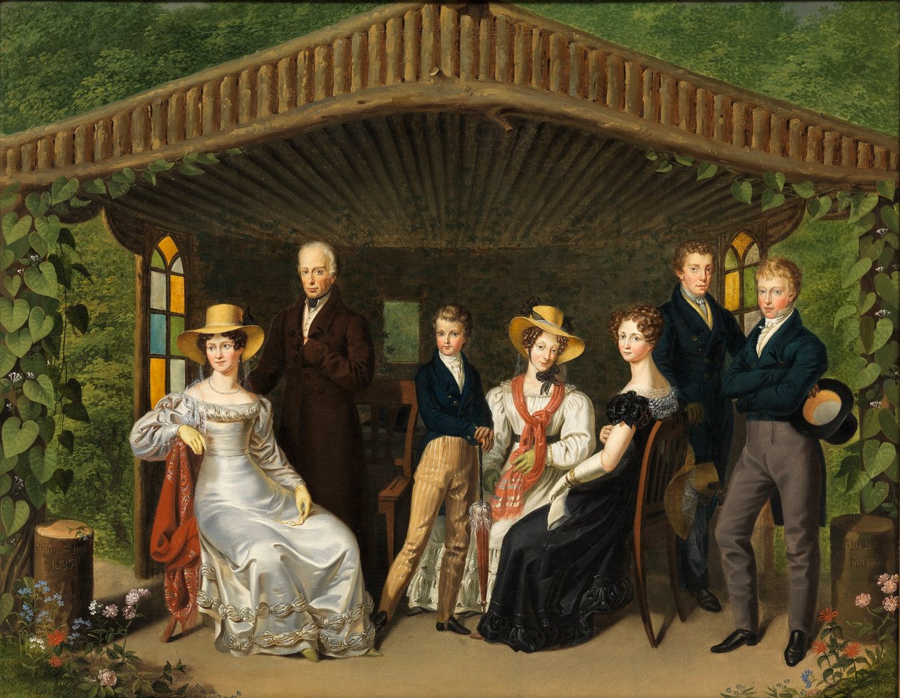 Tyska: Den kejserliga familjen runt hertigen av Reichstadt i ett sommarhus av Leopold Fertbauer