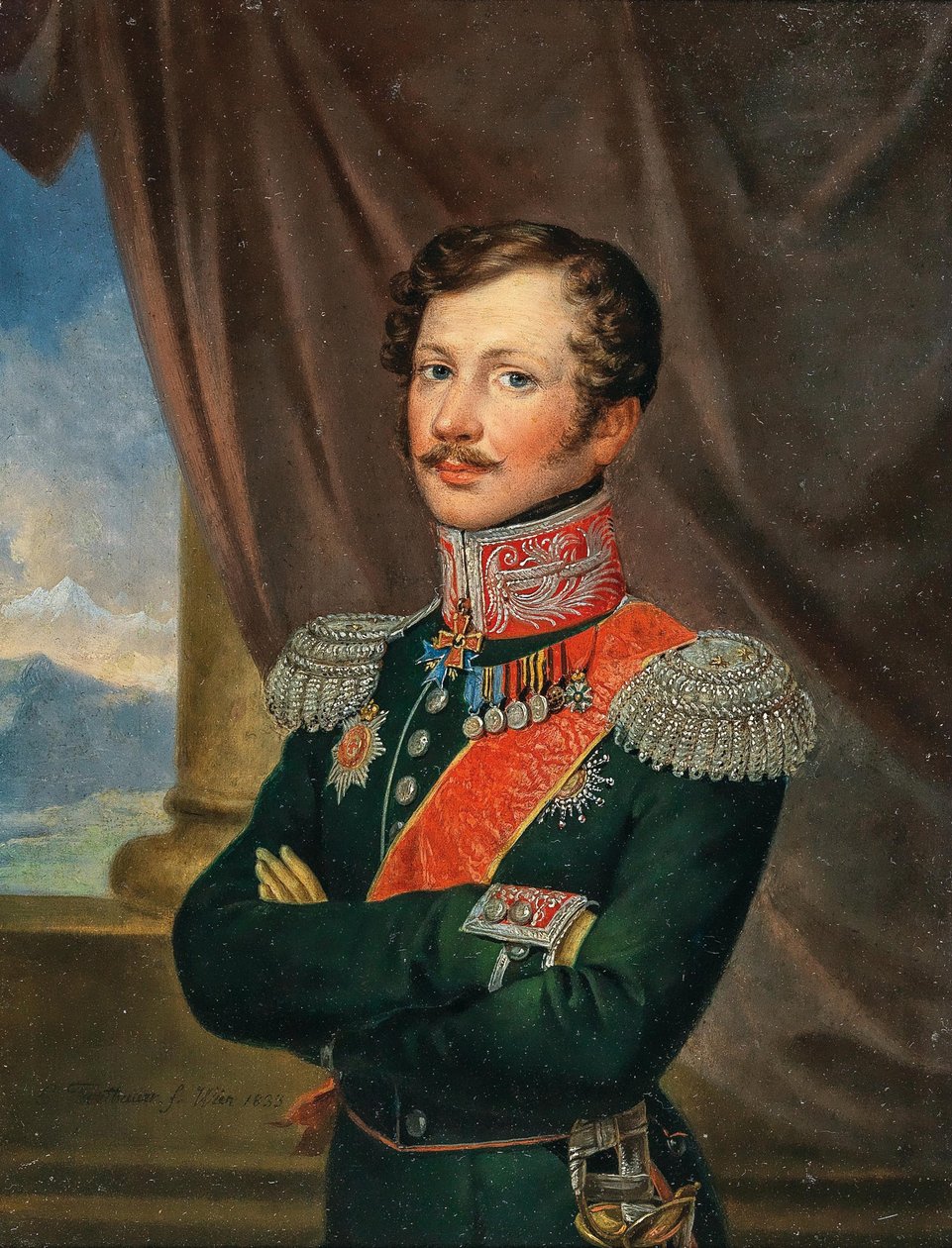 Porträtt av generallöjtnant Paul Andreas Edler von Rennenkampff 1790-1857, 1833. av Leopold Fertbauer