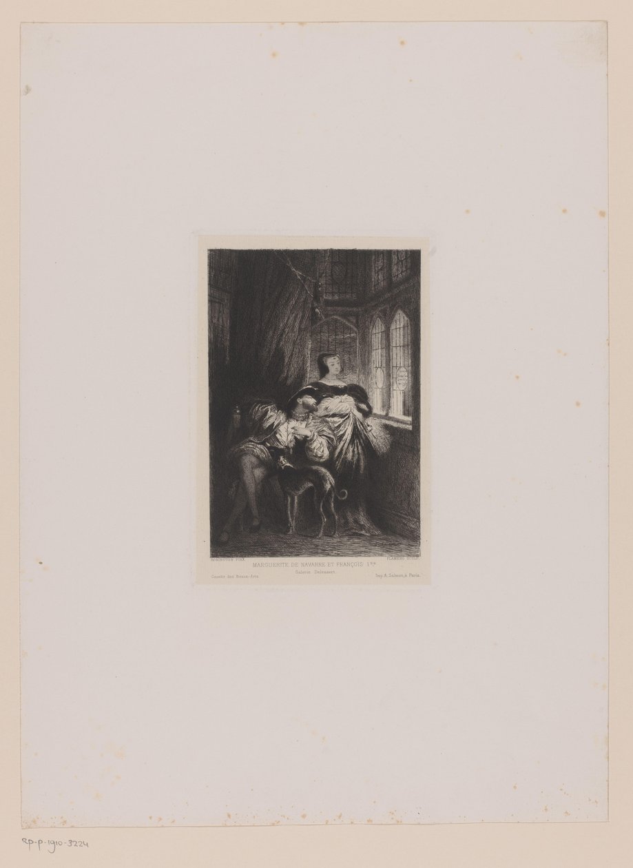 Dubbelporträtt av Margareta av Valois och Frans I av Frankrike Marguerite de Navarre och François Ier (titel på objektet) av Leopold Flameng