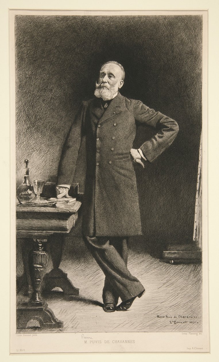 Porträtt av Pierre Puvis de Chavannes av Leopold Flameng