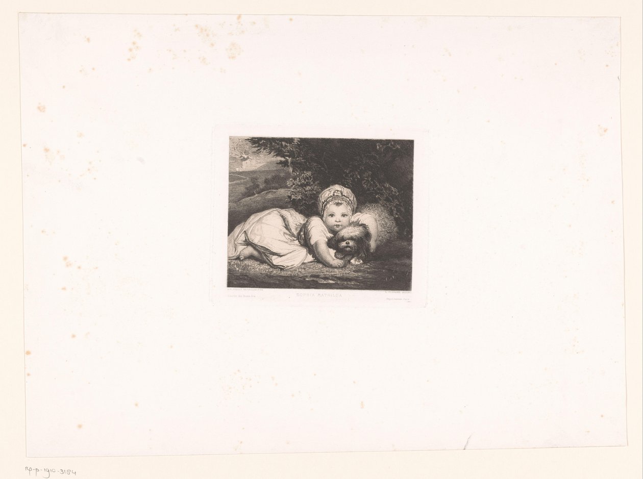 Prinsessan Sophia Matilda av Gloucester med sin hund av Leopold Flameng