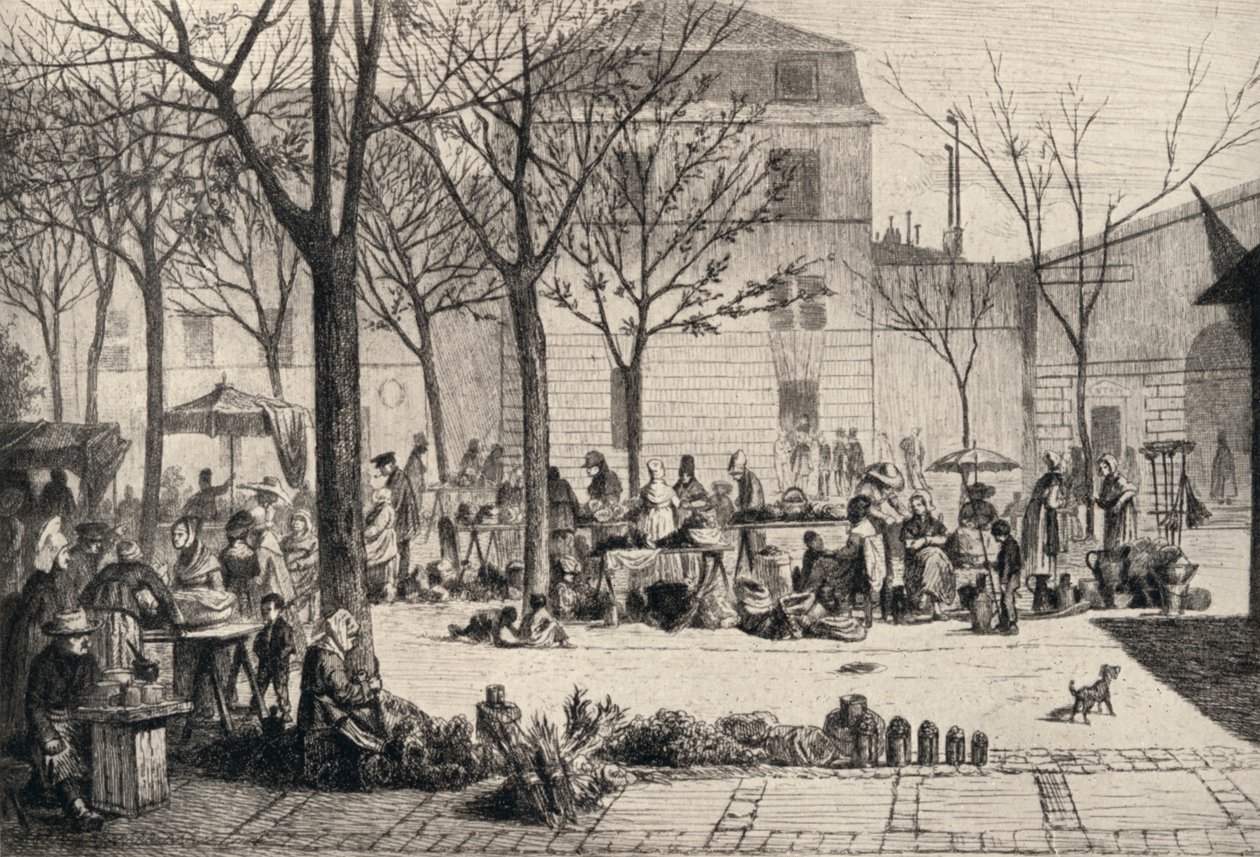 Kapucinermarknaden, 1915 av Leopold Flameng
