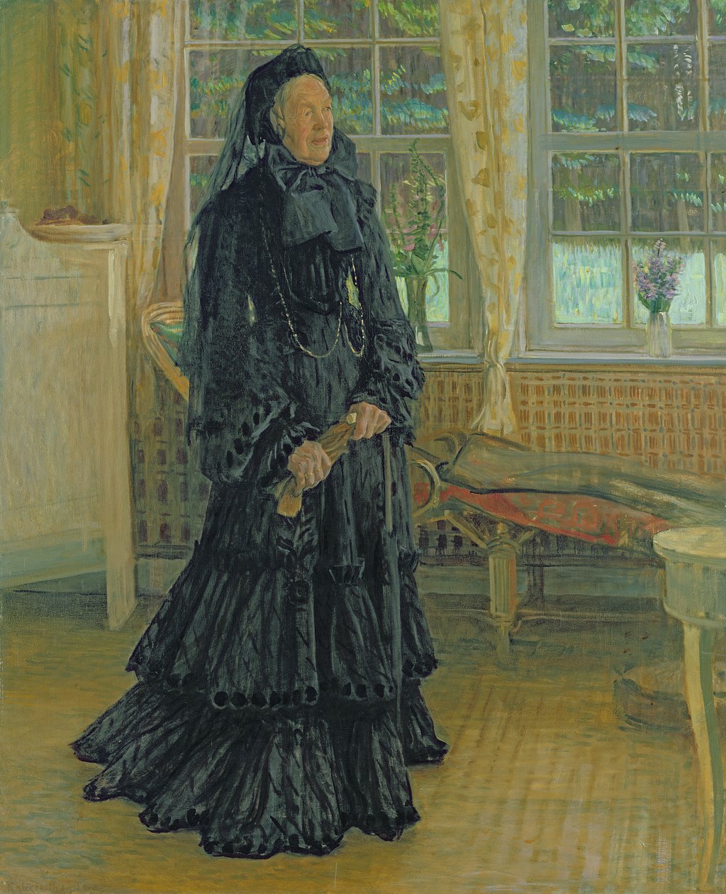 Marie Zacharias (1828-1907) Regnig dag, 1904 av Leopold Karl Walter von Kalckreuth