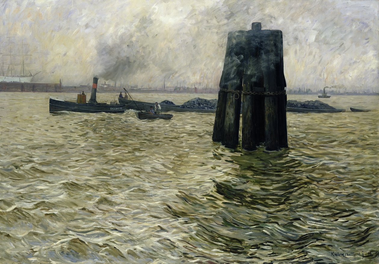 Hamburgs hamn, 1894 av Leopold Karl Walter von Kalckreuth