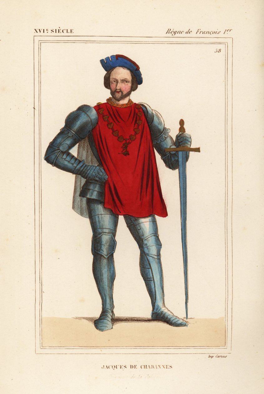 Jacques de Chabannes, seigneur de la Palice, fransk militär av Leopold Massard