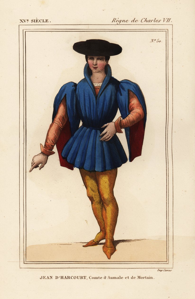 Jean VIII av Harcourt, fransk riddare, greve av Aumale och Mortain av Leopold Massard
