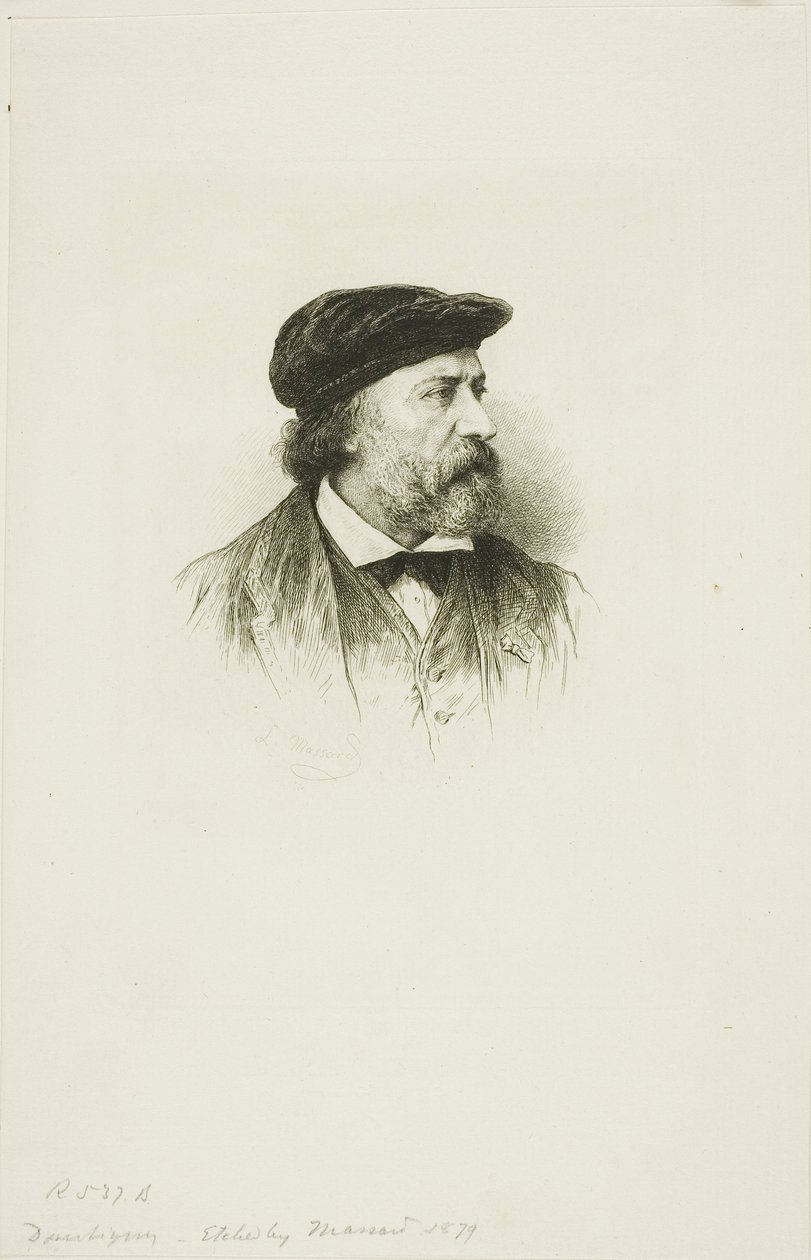 Porträtt av Daubigny av Leopold Massard