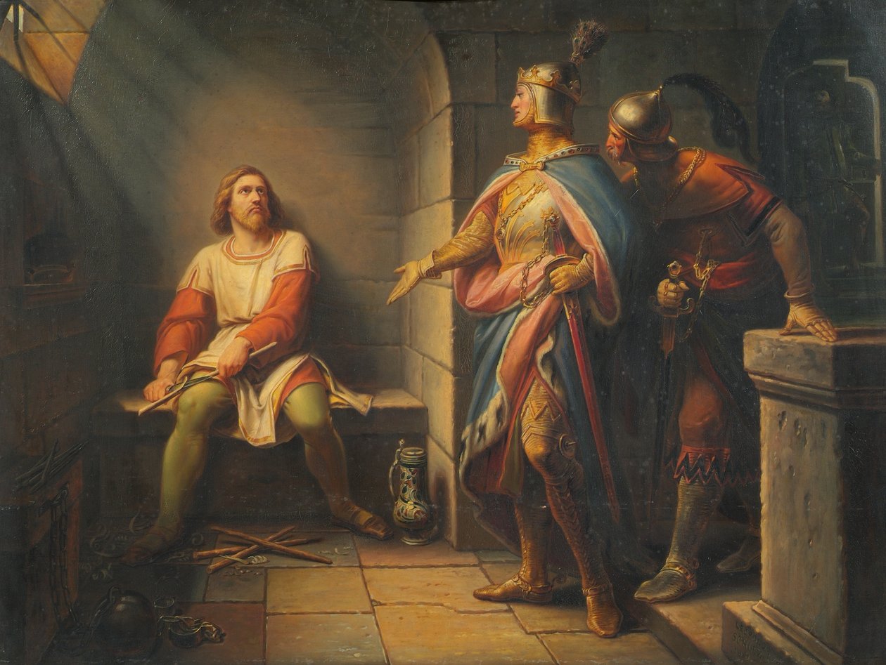 Ludwig den bayerska tillkännager sin frigivning till Fredrik den stilige 1314 och erbjuder honom medregenskap av Leopold Schulz
