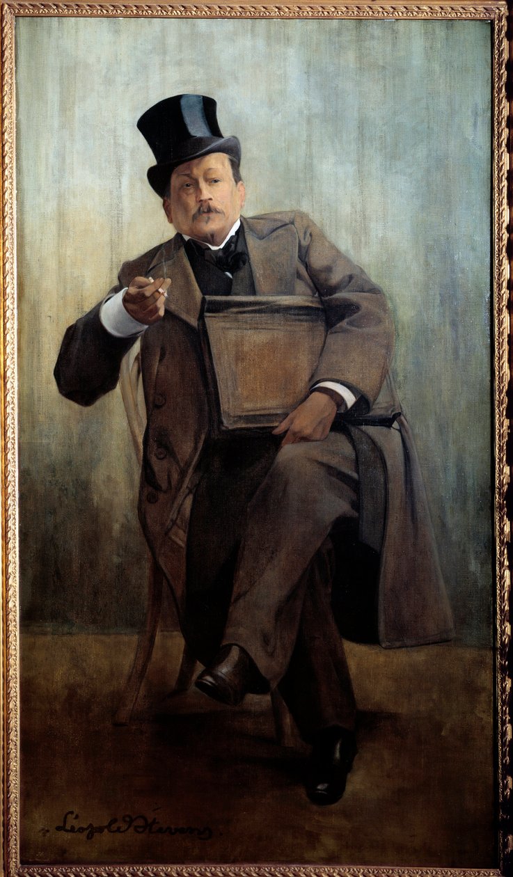 Porträtt av Georges Courteline (1858-1929) Författarmålning av Leopold Stevens (1866-1935) 1900-talets sön. 1,6x0,8 m Paris, Musee Carnavalet - Porträtt av Georges Courteline (1858-1929), författare. Målning av Leopold Stevens (1866-1935), 1900-talet. 1,6  av Leopold Stevens