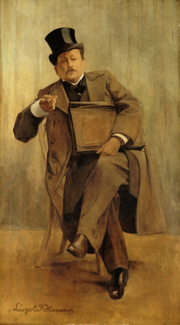 Porträtt av Georges Courteline 1858-1929, ca. 1898. av Leopold Stevens