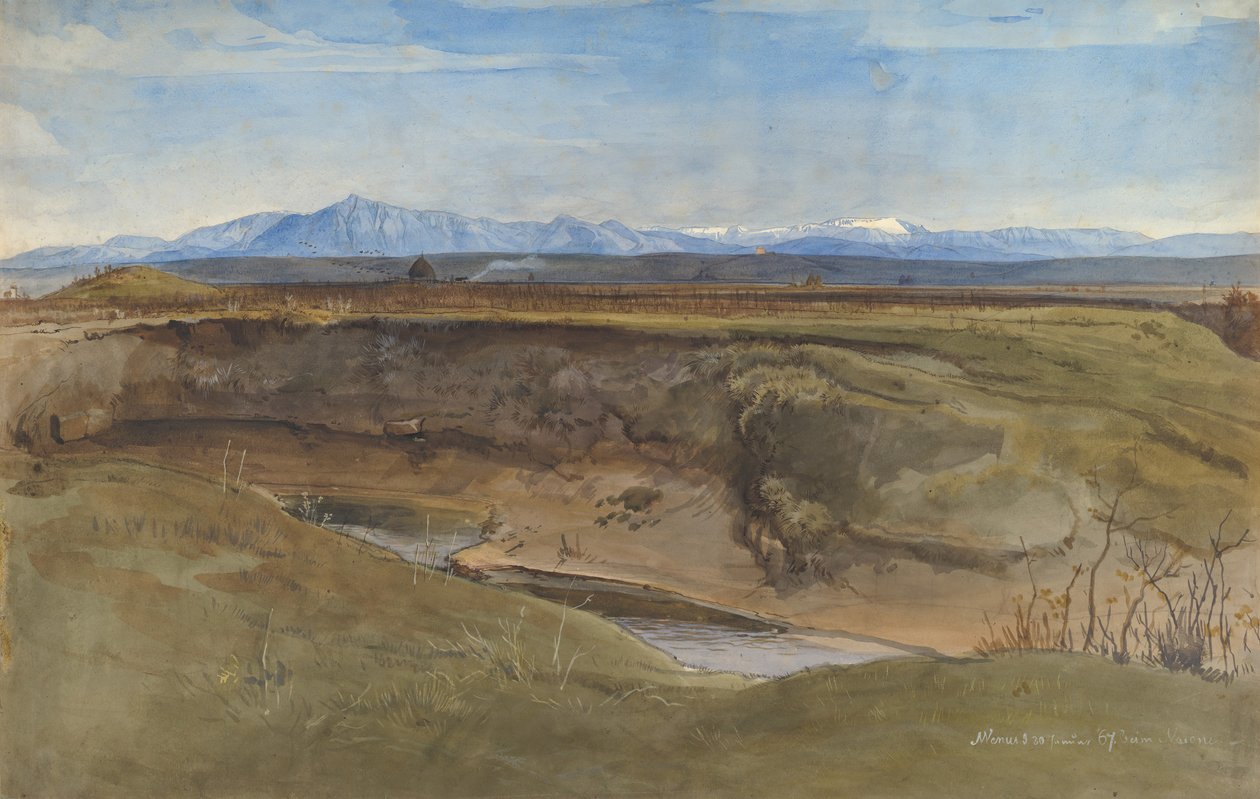 Landskap nära Rom, 1867. av Leopold Venus