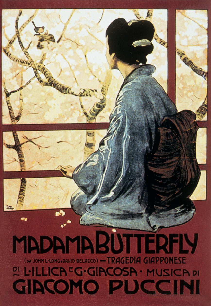Omslag av Leopoldo Metlicovitz till partitur av operan Mrs Butterfly av Giacomo Puccini av Leopoldo Metlicovitz