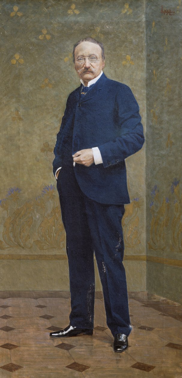 Porträtt av Arrigo Boito (olja på duk) av Leopoldo Metlicovitz