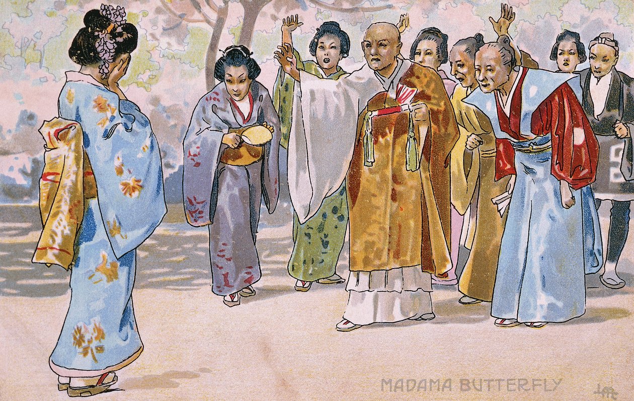 Vykort skapat för premiären av "Madame Butterfly", i Brescia av Leopoldo Metlicovitz
