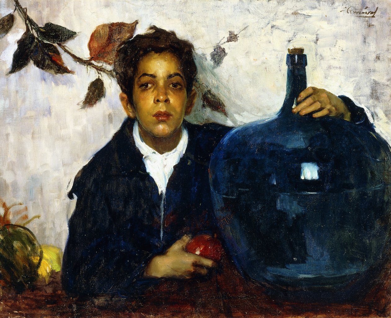 Pojke med en stor flaska (olja på duk) av Leopoldo Romañach