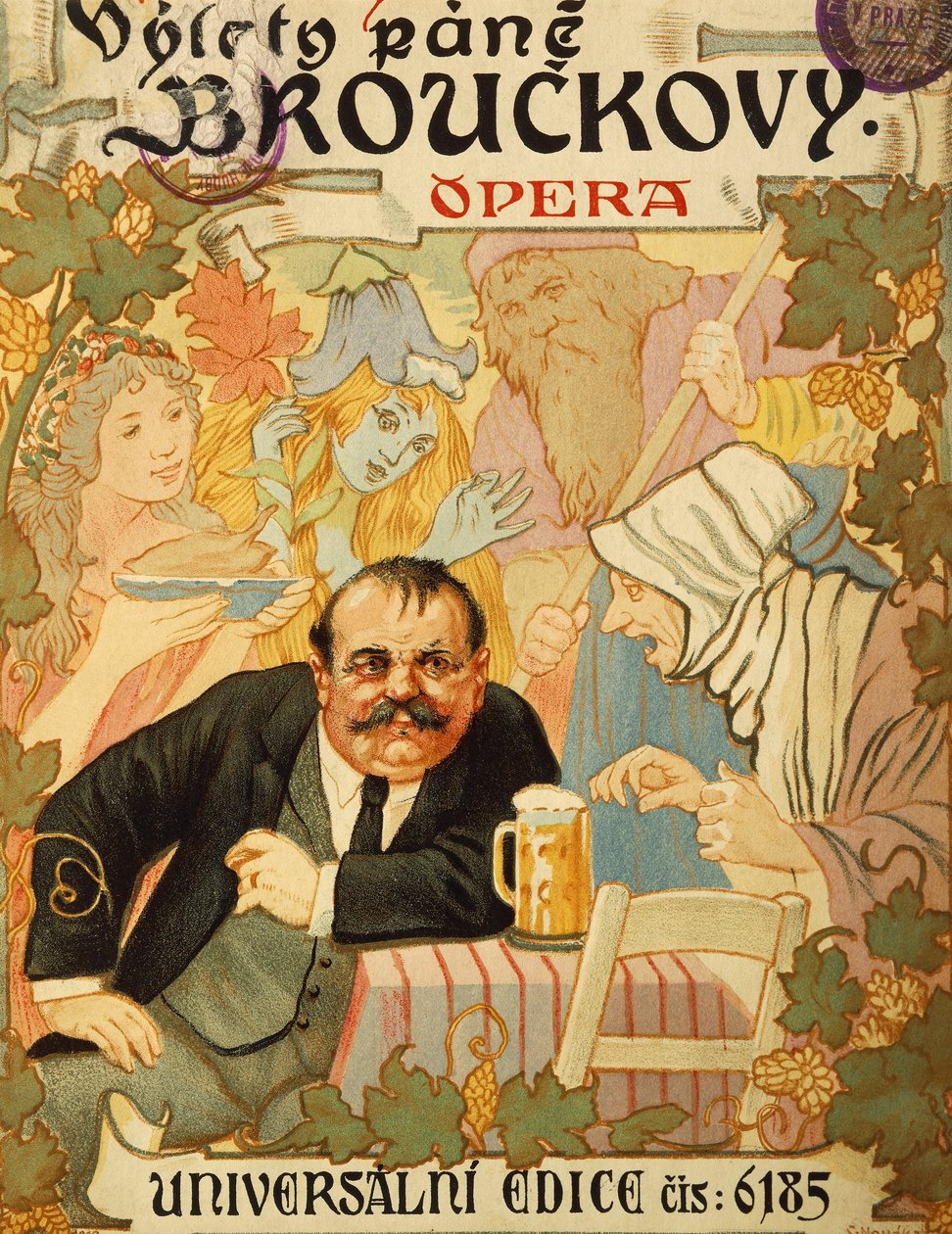 Titelblad till Herr Broucks resor av Leos Janacek av Leos Janacek